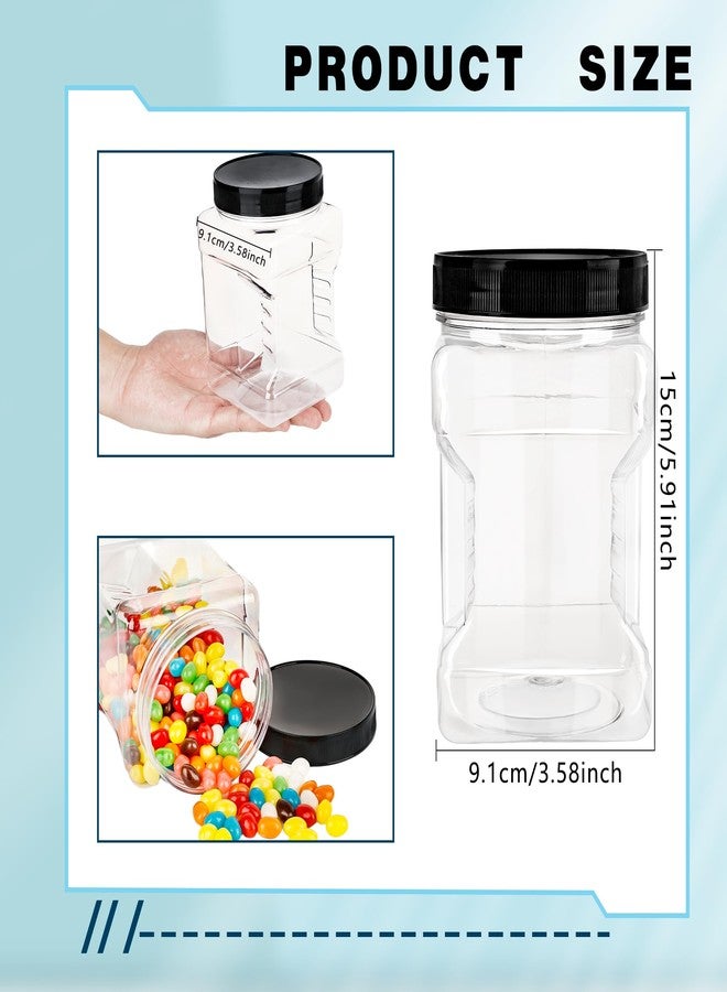 Conagel 9 Pack 30 oz Square Clear Plastic Jars with Lids Wide Mouth Storage Containers Refillable Easy Grip Airtight Food Storage Jars for Kitchen Dry Goods Cookies Candy - Image 2